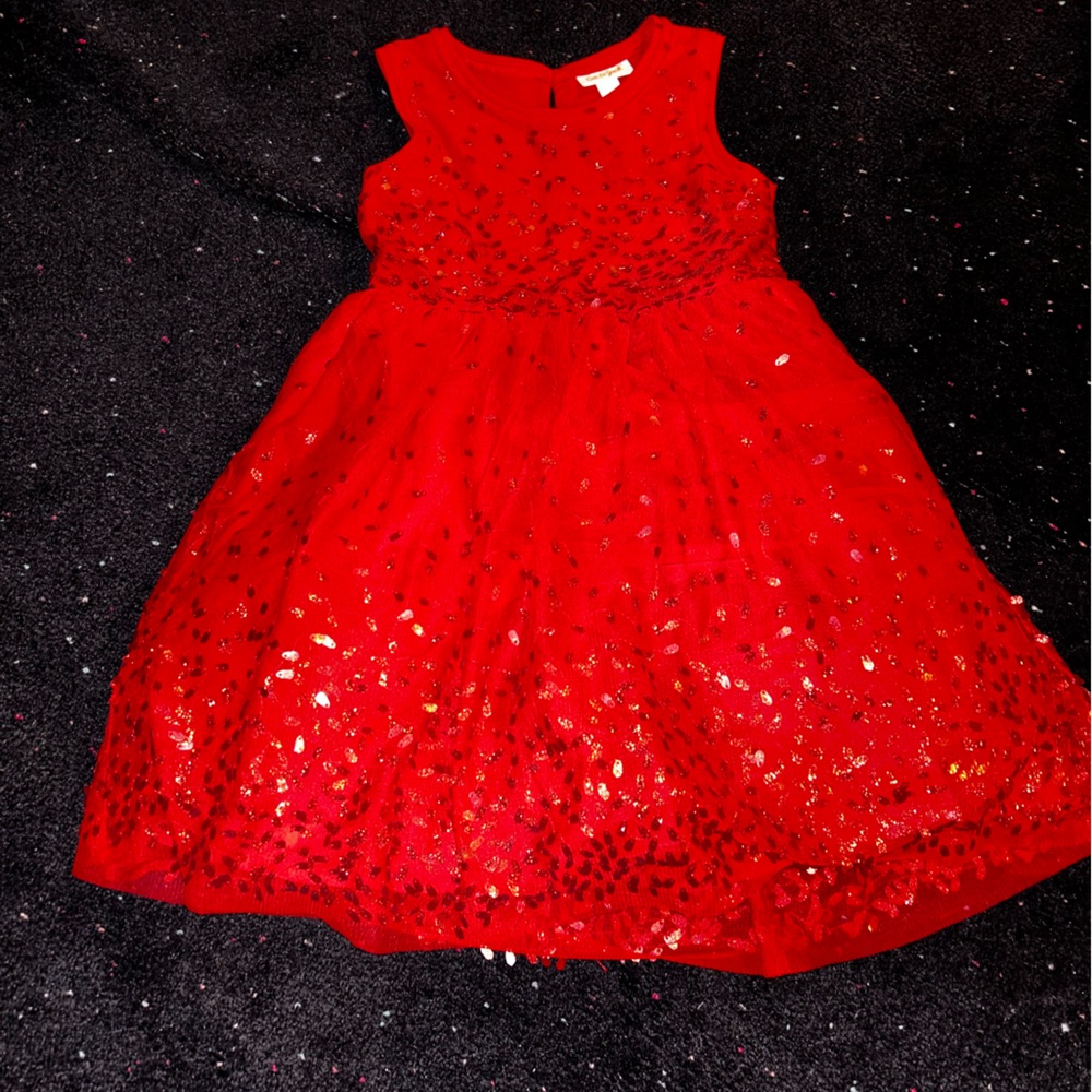 NWT Cat & Jack red sequins holiday dressy formal Christmas dress